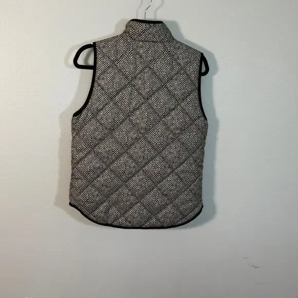 J.Crew Herringbone Quilted Puffer Vest Zip-Up Size Small - Picture 6 of 6